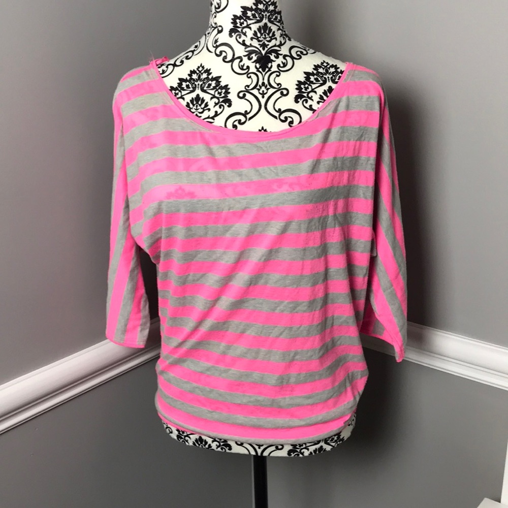 Pink & Gray Victoria’s Secret 3/4 Tee S